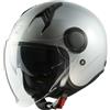 Generico Casco Jet MPH NEW ONE ECE 22.06 Doppia Visiera Silver Argento (M: 57 - 58 CM)