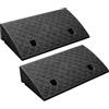 Genubi Industry 10.5cm Rampe barbazzali portatili in plastica leggera e leggera, set di 2 rampe per soglia in plastica resistente, per vialetto, bacino di carico, marciapiede, auto, scooter, sedia a rotelle
