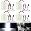 QAUBEN Super bianco risparmio energetico 5050 30-SMD LED pannello cupola luce auto auto interna lettura piastra luce tetto soffitto interno cavo lampada + T10 BA9S Festoon adattatore DC 12V 4pcs