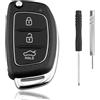 Alppihym 1 Confezione Compatibile con Hyundai 3 Pulsanti Portachiavi Auto Compatibile con i20 i30 i40 i10 ix20 ix30 ix25 ix35 ix45 ix55 - Portachiavi di alta qualità per protezione e stile