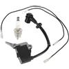 LUCKDANO Bobina di Accensione Titan Modulo Bobina di Accensione e Set di Candele per Motoseghe Lawnflite 2500 25CC - Parti di Ricambio Durevoli di Alta qualità