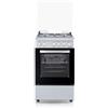 Svan Fornello misto Gas Butano 4 Zone di Cottura, Forno 48 L, Inox SKM4501X. Controllo manuale, 5 programmi di cottura, vetro a porta a doppio strato, coperchio apribile