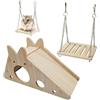 NYGGTYK ASA di Criceto da 1 -Parte, Swing del Criceto A 1 Pezzi, Giocattolo di Criceto con Scivoli, Sonno di Criceto in Legno, Divertente Casa per Animali