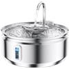 TAVADA Fontanella per Gatti,3.2L Fontana per Gatti Acciaio Inox,Fontanella Gatto Acciaio, Dispenser Acqua Gatto con Finestra Livello Acqua - Distributore Acqua per Cani