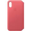 Apple Custodia folio in pelle per iPhone XS Rosa peonia