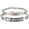 OIDEA [1 Coppia Bracciale Braccialetto per Coppia Lovers Braccialetto in Acciaio Inox Keep Me in Your Heart Mosaico zircone Regalo per Amante Nero Oro