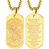 FaithHeart San Michele Santo Medaglia Collana San Micheal in Acciaio Inossidabile/Oro Placcato/Nero con Catena 55+5 cm Gioielli Religiosi Amuleto per Uomo Donna (Confezione Regalo)