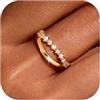 Chihayafuji Anelli Vistosi Argento 925 Donna Placcati Oro 14 Carati Resistenti Allossidazione Delicati Alla Moda Zirconi Anello Pollice Massiccio Anello Fidanzamento Gioielli Tutti Regali Taglie 5-11