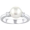 SILVEGO Anello da Donna in Argento 925 con Vera Perla Bianca e Zirconia, LPS1496RW
