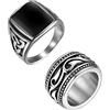 OIDEA Anello Vintage Celtico per Uomo in Acciaio Inox Argento Nero,Regalo per Amico o Fratello Misura da Scelta
