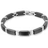 OIDEA Bracciale Uomo Donna Braccialetto Catena Ceramica Acciaio Inox Healthy Nero