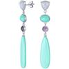 Bling Jewelry Orecchini Pendenti Turchesi Unici Boho Geometrici Lineari A Forma Di Lunga Rotonda Triangolare Allungata Ovale Naturale A 4 Livelli Con Pietre Preziose Per Feste Estive Per Donne In Argento Placcato