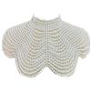 Hattba Donne Collana Scialle di Perle Catena Del Corpo Del Collare Perline Spalla Della Perla Del Reggiseno Del Maglione, 58cm/22.83in, Perla