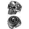 OIDEA Anello Teschio da Uomo Ring in Acciaio Inossidabile Nero Rosso Zircone Regalo Heavy Duty Punk Mascherata Halloween，Misura 14(54mm)