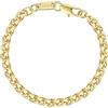 DJADEE Bracciale Oro Placcato 24 Carati Impermeabile Ipoallergenico Bracciale a Cordoncino da Donna Uomo Regalo per Donna Uomo 24 Carati Timbrato, 4 mm x 17 cm, Oro giallo, Senza pietra