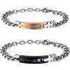 OIDEA Bracciale Braccialetto Coppia Lovers Braccialetto Acciaio Inox Mosaico Strass His Queen Her King Oro Nero(1 Coppia)