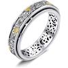 HUKKUN Anello a forma di girasole, in argento Sterling, per alleviare lo stress, regalo per donne