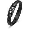AIWENXI Braccialetti per urna infinito per uomini e donne PU cuoio cremazione braccialetti per cenere in acciaio inox ricordi commemorativi animali domestici cenere braccialetto gioielli