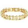 OIDEA Bracciale Braccialetto Uomo Bracciale Catena Bici in Acciaio Inox Pesante Oro