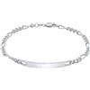 Kuzzoi Bracciale da uomo in argento Sterling 925 con incisione a piastra lucidata, 4 mm, realizzato a mano, da uomo, 23 centimeters, Argento sterling