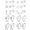 JeweBella 10 Paia Set Orecchini Acciaio Inossidabile Donna Anallergici Orecchini Cerchio Piccoli Bambina Piercing Orecchio Acciaio Chirurgico Nichel Free Cartilagine Helix Trago Piercing Oro Argento