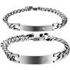 OIDEA Bracciale Braccialetto Coppia Lovers Braccialetto Acciaio Inox Mosaico zircone lucidatura Argento(1 Coppia) Regalo Perfetto
