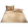Opvisvoy Materassino Quadrato Rinfrescante, Morbido Tappetino Pieghevole in Seta di Ghiaccio, Lenzuolo in Seta di Ghiaccio con Federe e Cinghie di Fissaggio Aggiuntive, 冰丝席 (Oro, Singolo 90 * 200cm)