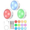 GOODEA.fun Illuminazione per armadio, lampada da incasso a batteria, con telecomando, lampada a LED dimmerabile, lampada touch a batteria, 13 colori USB, per armadio, vetrine, illuminazione Underchrank