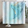 Xiaoterna Blu Oro Puntini Marmo Tenda da Doccia Arte Moderna Concisa Impermeabile Tenda da Bagno Astratta Contemporanea Estetica Resistente alla Muffa Poliestere Decorazione Bagno 180x180cm