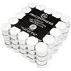 DECO EXPRESS Candele Tealight - Candele Bianche 50/100 Pezzi Candele Piccole - Candele Lunga Durata 4/8 Ore - Lumini Candele Non Profumate (100 Pezzi - 8 Ore)