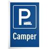 DankeDir! Parcheggio Camper - 30 x 20 cm cartello in plastica con icona camper - idea regalo per gli appassionati di campeggio - cartello di avviso - divertente decorazione per camper e roulotte