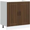 vidaXL Mobile Base Lavello Lucca Rovere Marrone in Legno Multistrato, Mobile Base Cucina, lavello Cucina Mobile Base, lavello Base