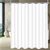 Lerores Tenda da doccia 300 x 200 cm, colore bianco puro, orlo appesantito, antimuffa, impermeabile, lavabile, in poliestere, per bagno, vasca da bagno con 16 anelli per tenda da doccia