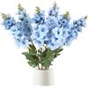 Fqueelvys 6 fiori artificiali gladiolo blu a stelo lungo 85,1 cm, fiori finti in seta gladiolo per vasi alti, matrimoni, casa, feste, centrotavola, decorazione da tavolo, composizioni floreali