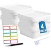 Üka Pack 4 Secchi Bianchi Vuoti in Polipropilene da 2,5 L - 20x20x11 cm.