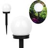 Polux Lampada da giardino [1 pezzo] sfera 10 cm lampada solare bianca lampada da pavimento impermeabile IP44 picchetto sensore crepuscolare solare (bianco freddo 6500 K)