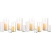 Glasseam Portacandele Hurricane Cilindro Di Vetro: Vaso Di Fiori Trasparente Per Candelabro Candele Galleggianti Per Candele Galleggianti Per Decorazioni Per La Tavola Da Pranzo Centrotavola (S+M+L x 4)