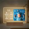 Wxexopowk Luce Notturna Bambini Personalizzata - Lampada LED Notturna Personalizzata con Informazioni Sulla Nascita e Foto, Regalo Battesimo Bimbo, Regalo Nascita Bimbo Bimba