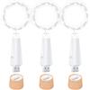 Ceepko Luci Bottiglia USB Ricaricabile LED Sughero 20 LED Filo Rame per Decorazione Bottiglia Vino Tavolo Festa Fai da Te(Bianco freddo, 3 Pezzi)