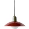 Hnexsei Lampada a sospensione moderna con paralume in ferro smaltato, globo in vetro bianco, portalampada E27, paralume rimovibile, lampada a soffitto per cucina, sala da pranzo (Verde+Rosso)