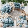 SUWEN 153 Pezzi Blu Polvere e Bianco Sabbia Palloncini Arco Set