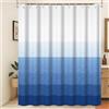 Xiaoterna Moderno e conciso Bianco Blu Colori sfumati Tenda da doccia Estetica astratta contemporanea Tenda da bagno impermeabile Ombre 3D Linee geometriche Decorazione per la casa 150x200cm