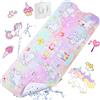 LUZOON 100x40cm Tappetino Vasca Antiscivolo Bambini da Bagno, Tappetino per Doccia con 200 Ventose e Antibatterico Senza BPA e Modello Unicorno e Lavabile in Lavatrice(Unicorno)