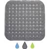 Cresitch Tappeto Doccia, Tappetino Doccia Antiscivolo, Tappeto Doccia Antiscivolo con Ventose, Tappeto Antiscivolo Doccia con Foro di Drenaggio, Tappetini Doccia Rettangolare, Grey, 47x47 cm