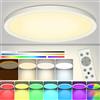 SonPen LED plafoniera dimmerabile, 25W 3200LM RGB plafoniera con telecomando, 1800K luce notturna calda, pannello 3000K-6500K dimmerabile IP54 impermeabile per camera da letto camera dei bambini