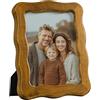 SUMGAR Cornice Foto 13x18 Legno Naturale Vintage Rustico Marrone, Cornice 13 x 18 con Bordo Ondulato da Parete o da Tavolo, Regalo di Nozze per Papà, Famiglia, Genitori, Amici