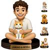 VWCSDSCS Personalizzato Gatto Cane Foto Scultura Ornamento Acrilico Segno Placca Cane Figurine Trinke Personalizzato Pet & Proprietario Cartoon Ritratto da Photo Desk Nome Targhetta