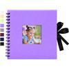 Vienrose Album Fotografico fai da te 20,5 x 20,5 cm Spirale Scrapbooking Album 20 fogli 40 Pagine Nere Scrapbook Personalizzabile Regali Nozze Natale San Valentino Regalo di Anniversario Compleanno