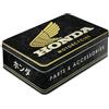 Nostalgic-Art Contenitori in latta retrò piatti, 2,5 l, Honda MC - Parts & Accessories Gold - Idee regalo per amanti Honda, Official License Product (OLP), scatola con coperchio, design vintage
