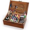 magi gift Scatola da cucito in legno con accessori per kit da cucito cestino da cucito con scomparti aghi spille filo forbici nozioni regalo per donne ragazze e adulti Sewing box with sewing kit accessory